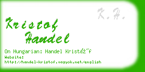 kristof handel business card